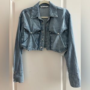 Crop top denim shirt